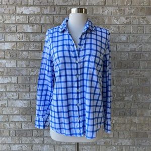 J. Crew Plaid Button Up Long Sleeve Shirt Size S🌸